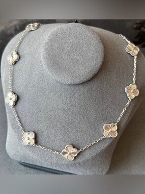 Clover Necklace 10 Motifs 18k White Gold Plated